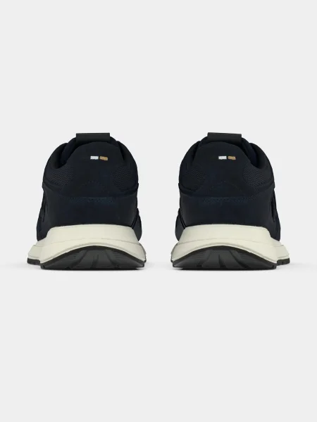 Sneakerși Boss din piele negru