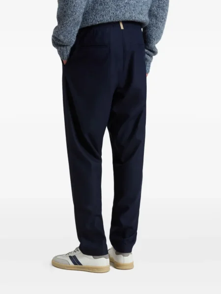 Pantaloni Woolrich plisate albastru