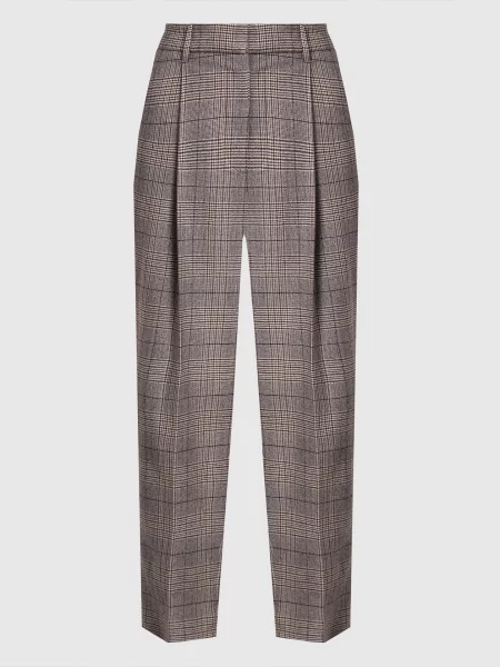 Клетчатые брюки Brunello Cucinelli коричневые