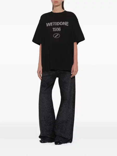 Tricou We11done cu perle negru