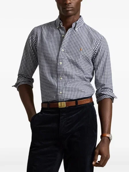 Pletene trčanje hlače Polo Ralph Lauren karirane zelena