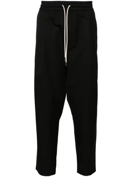 Keprové zkrácené kalhoty Drôle De Monsieur černé