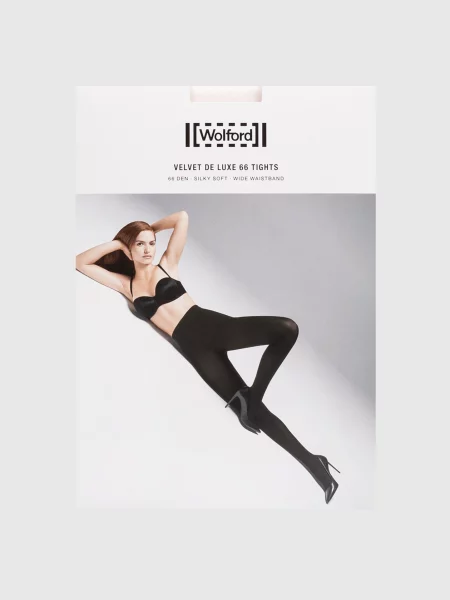 Колготи Velvet de Luxe 66 den Wolford білі