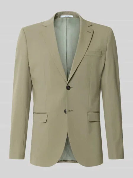 Marynarka o kroju slim fit z dodatkiem model LIAM' Selected Homme zielona