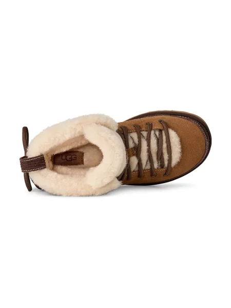 Замшевые классические сапоги Ugg на шнуровке