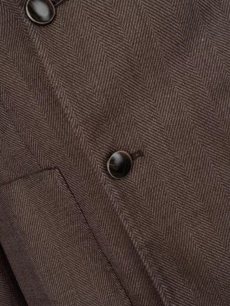 Geacă L.b.m. 1911 cu model herringbone cu două rânduri de nasturi maro