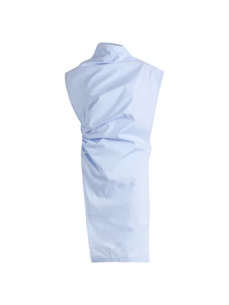 Udrapować bluzka Tolu Coker asymetryczna drapowana niebieska