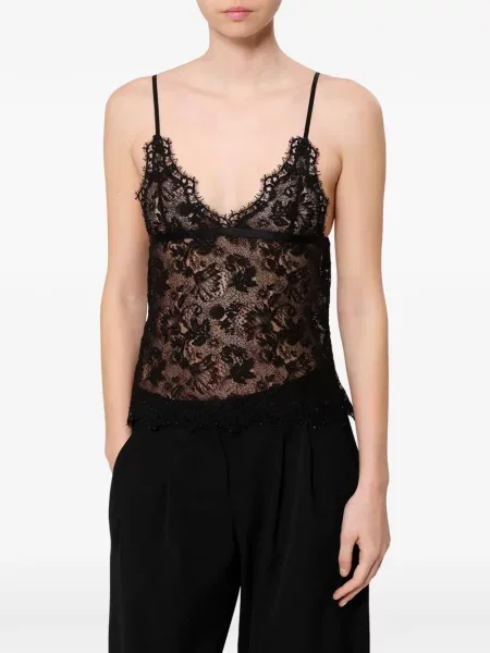 Потница Isabel Marant на цветя с дантела черно