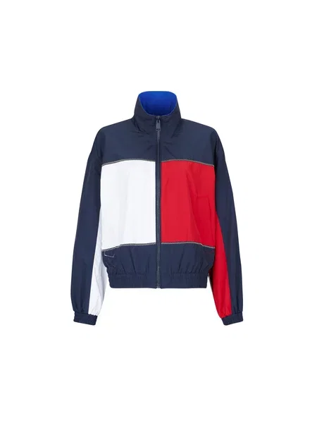 Tommy Jeans Prehodna jakna mornarska / rdeča / bela modra