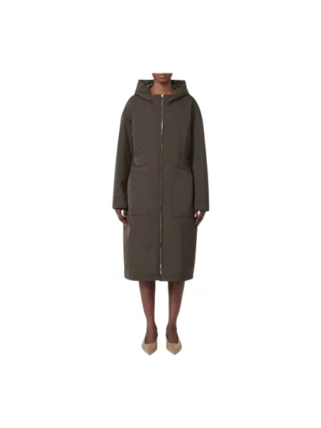 Długa parka Max Mara pikowana zielona