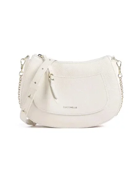 Torebka crossbody Coccinelle skórzana biała