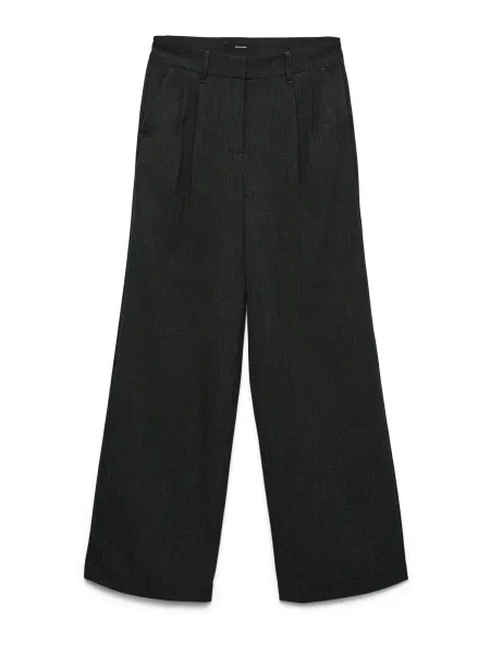 VERO MODA Klostuotos kelnės VMBestie tamsiai pilka
