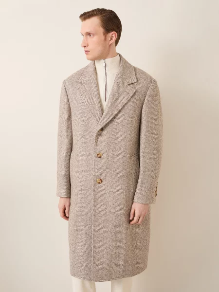 Brunello Cucinelli Płaszcz Z Alpaki beige beżowy