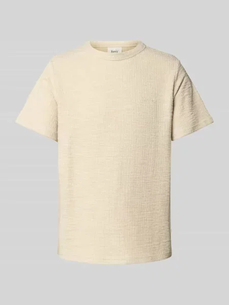 T-shirt z prążkowanym okrągłym dekoltem model ‘WILLOW’ Forét biała