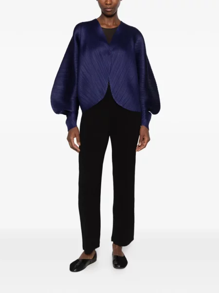 Bunda Pleats Please Issey Miyake modrá