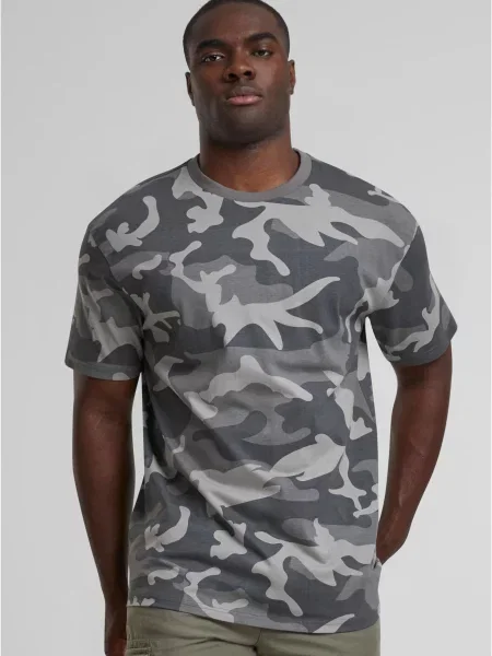 Tricou Urban Classics cu model camuflaj gri