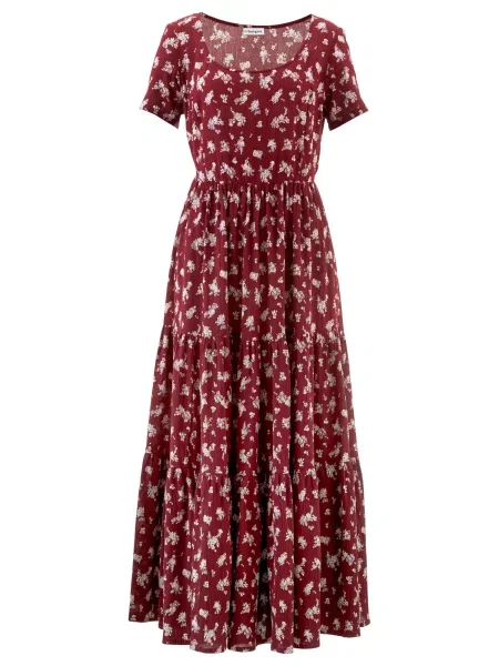 Bonprix Rochie roșu bordeaux / amestacat alb
