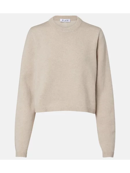 Pulover Alaïa de lână bej
