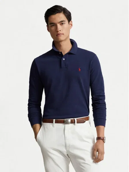 Polo Ralph Lauren Тениска с яка и Custom тъмносин