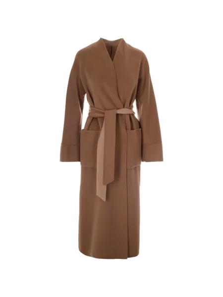 Cu centură palton Max Mara maro