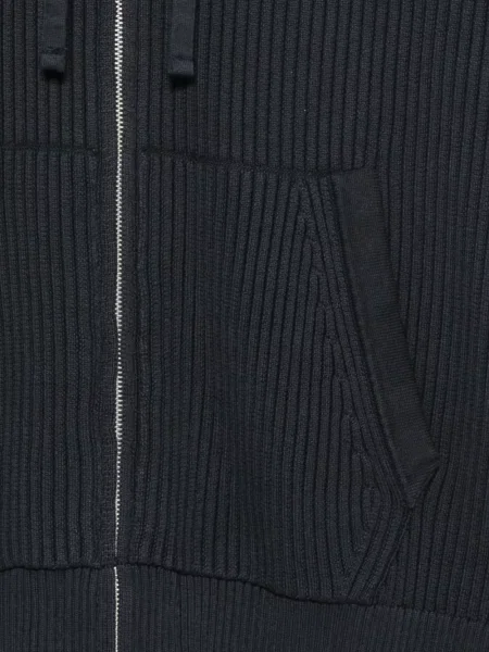 Πλεκτό hoodie Marc O'polo με κορδόνι μπλε
