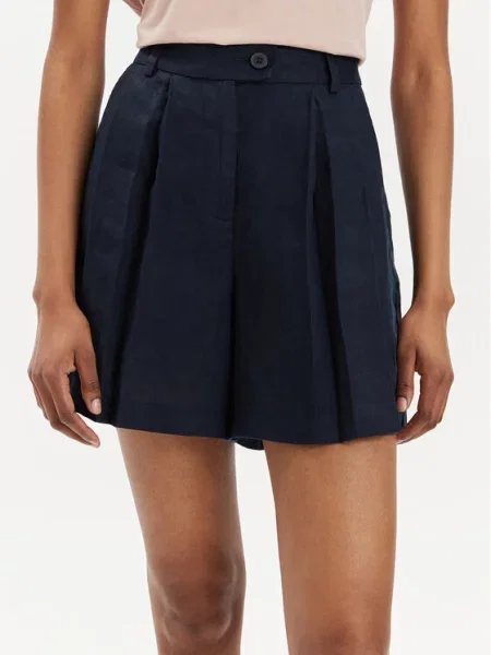 Sisley Medžiaginiai šortai Tamsiai mėlyna