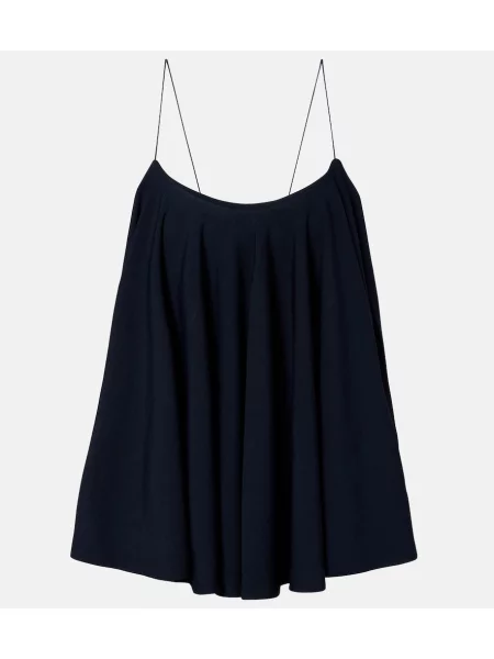 Top Jacquemus din jerseu cu spatele deschis albastru