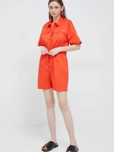 PS Paul Smith kombinezon z kołnierzykiemm pomarańczowy