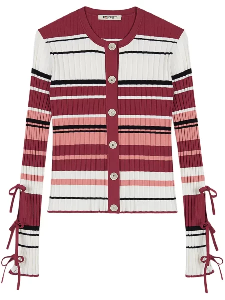 Kardigan Ports 1961 z kokardką w paski czerwony