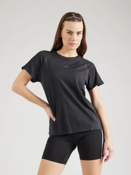 ADIDAS PERFORMANCE Sportiniai marškinėliai tamsiai pilka juoda