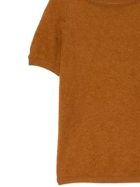 Tricou Less cu decolteu în U maro