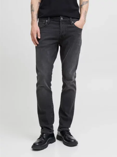 Завужені джинси JACK & JONES бавовна/поліестер чорний