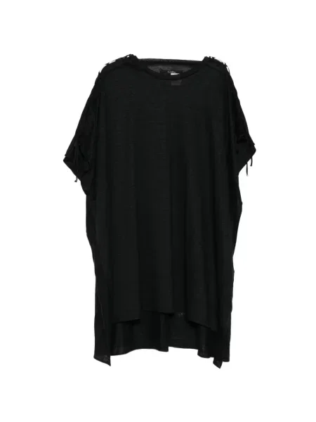 Tricou Limi Feu cu șireturi asimetric din dantelă negru