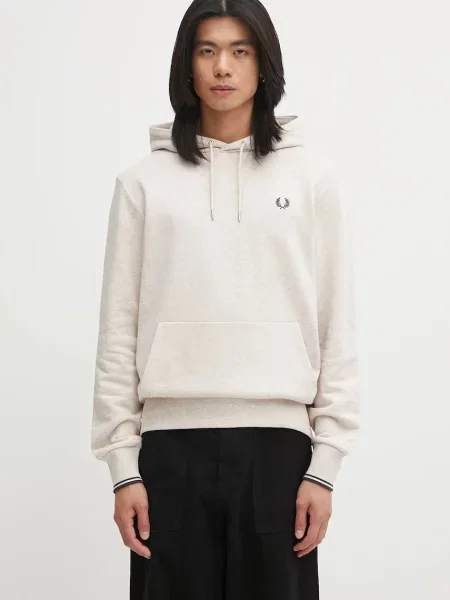 Fred Perry bluza z kapturem melanżowa beżowy