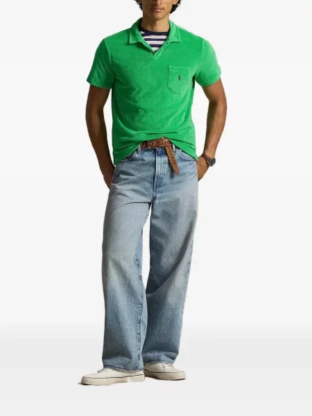 Καρό polo Polo Ralph Lauren με κέντημα πλεγμένο ροζ