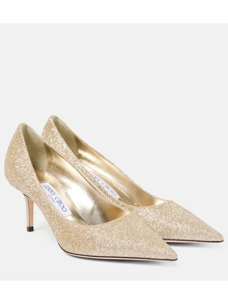 Pantofi cu toc Jimmy Choo auriu