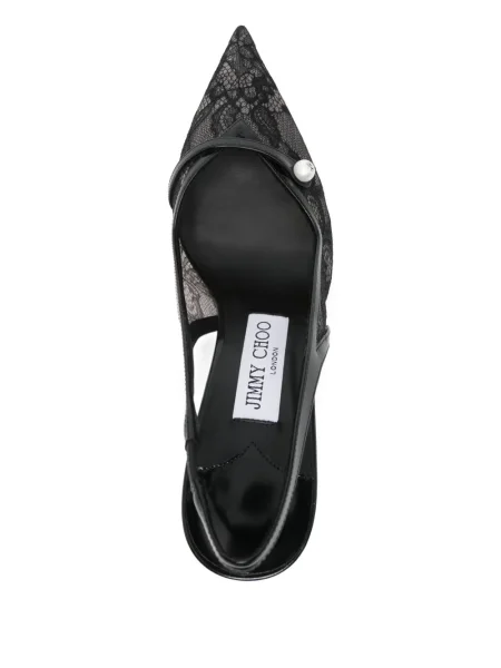 Pantofi cu toc Jimmy Choo din dantelă negru