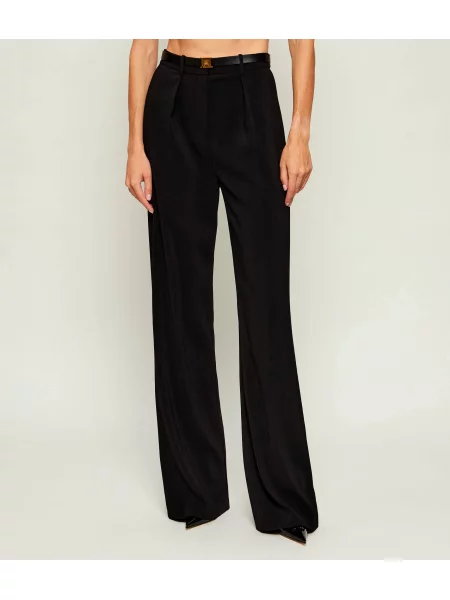Cu centură pantaloni Elisabetta Franchi negru