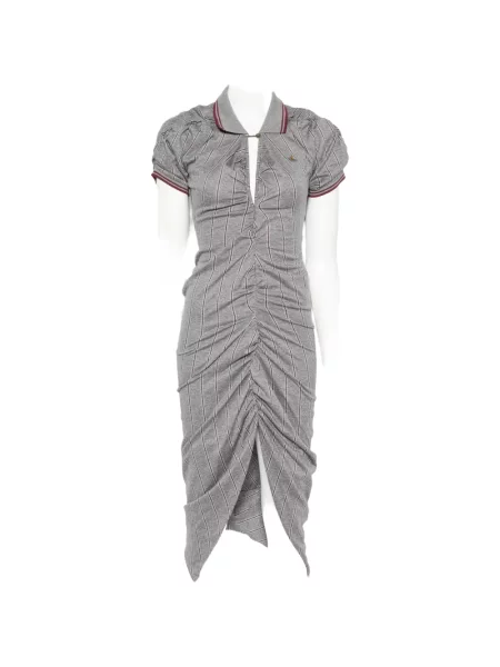 Rochie midi Vivienne Westwood cu volane asimetrică gri