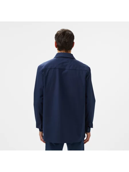 Lacoste Kurtka Z Kołnierzem Koszulowym Regular Fit granatowa