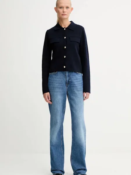 Кардиган з домішкою вовни Morgan легкий MIMDIE синій