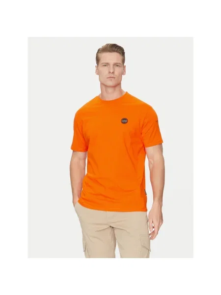 Napapijri Póló S-Badge Regular Fit narancssárga