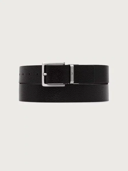 Bőr megfordítható öv Emporio Armani fekete