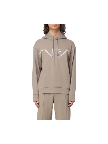 Bluza z kapturem Emporio Armani klasyczna biała