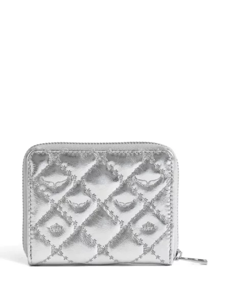 Portofel Zadig&voltaire din piele argintiu