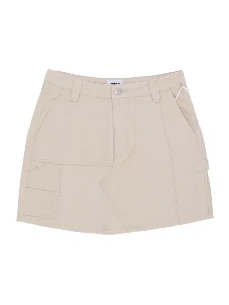 Spódnica jeansowa Obey beżowa