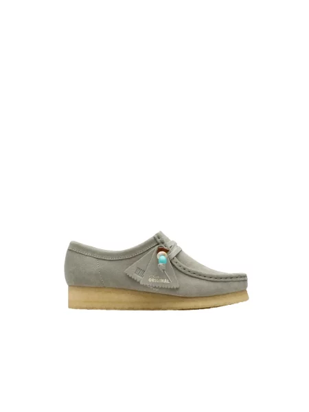 Półbuty Clarks zamszowe zielone