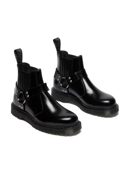 Шкіряні черевики Dr. Martens Harness Chelsea на плоскому підборі чорний