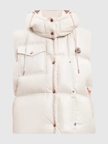Пуховий жилет з логотипом Moncler білий