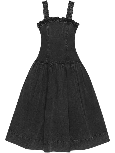 Rochie midi Ganni până la genunchi de costum negru